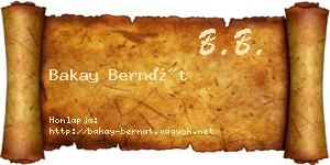 Bakay Bernát névjegykártya